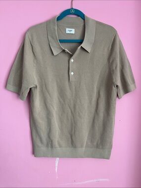 The Academy Brand Men's Short Sleeve Polo in Taupe